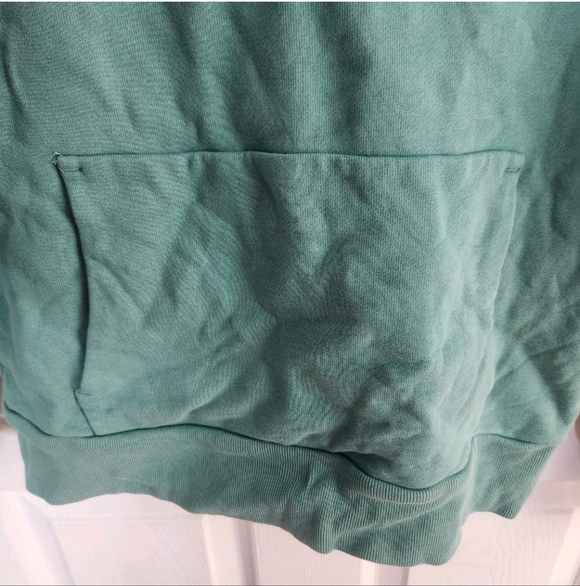 Everlane Sz XS Women Green Track Crewneck Pocket Sweatshirt 100% Organic Cotton - Picture 2 of 8